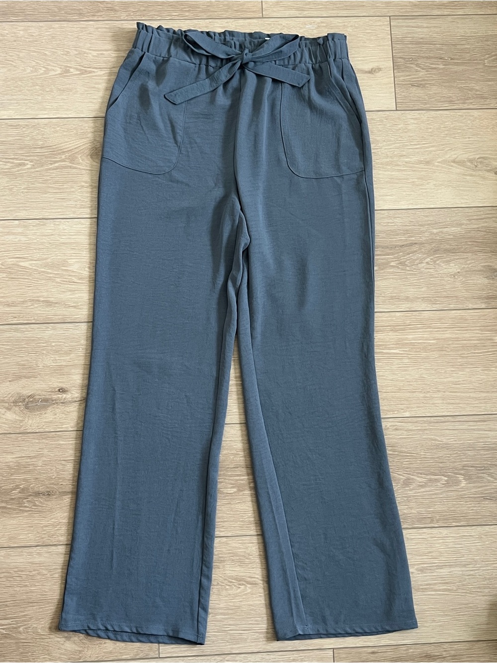 Paperbag Tie-Waist Wide Leg Trousers